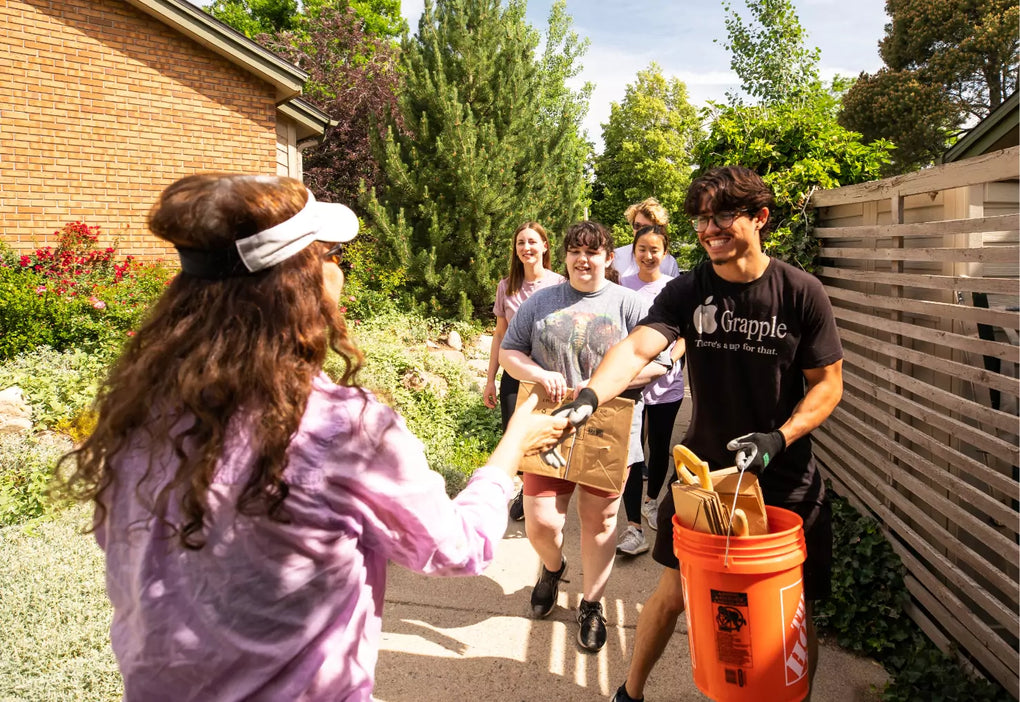 volunteers shaking hands